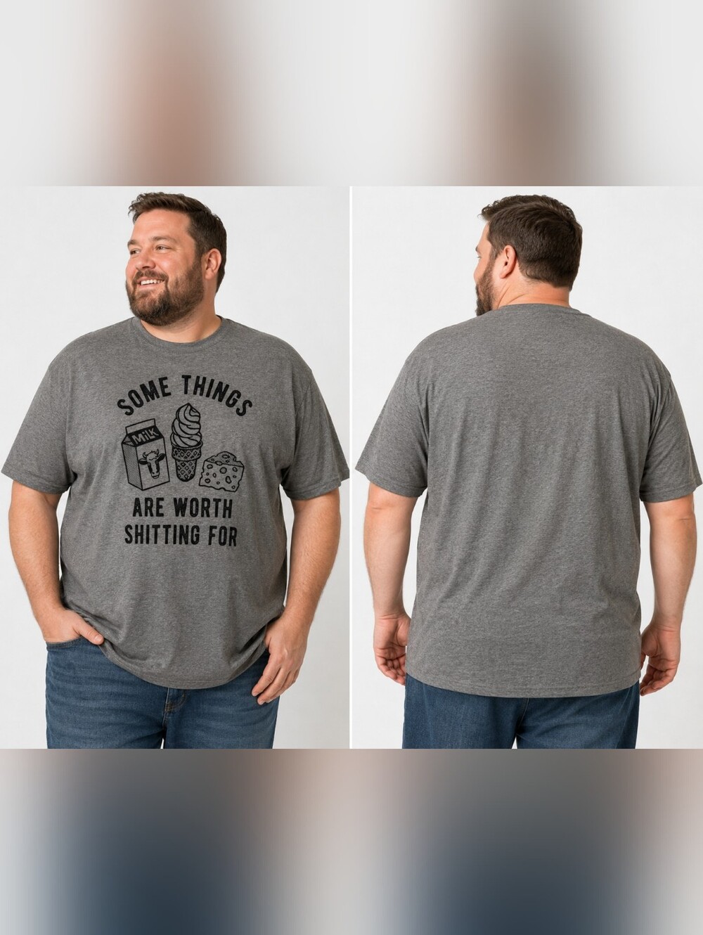 ✨ Crazy Dog T-Shirts "Some Things Are Worth Sh*tting For" Graphic Tee | Men's 3X